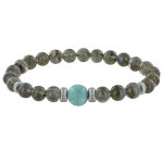 Les poulettes bijoux - bracelet homme perles labradorite et perle de larimar