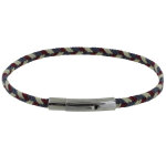 Les poulettes bijoux - bracelet homme tresse en coton bleu blanc rouge