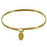 Les poulettes bijoux - bracelet jonc plaqu� or tr�fles � quatre feuilles