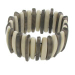 Les poulettes bijoux - bracelet lamelles de tagua noire et blanche