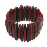 Les poulettes bijoux - bracelet lamelles de tagua rouge et noire