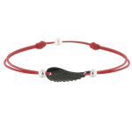Les poulettes bijoux - bracelet lien aile d'ange nacre grise - classics - rouge