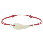 Les poulettes bijoux - bracelet lien aile d'ange nacre ivoire - classics - rouge