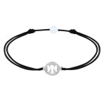 Les poulettes bijoux bracelet lien mon ange argent - classics - noir