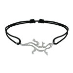 Les poulettes bijoux - bracelet lien argent 925 salamandre - noir
