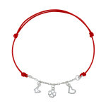 Les poulettes bijoux - bracelet lien argent cha�nette papillon tr�fle et coeur - cla