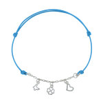 Les poulettes bijoux - bracelet lien argent cha�nette papillon tr�fle et coeur - cla