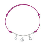 Les poulettes bijoux - bracelet lien argent cha�nette papillon tr�fle et coeur - cla
