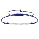 Les poulettes bijoux - bracelet lien bleu perles de b�ryl facett�es perles argent 925