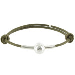 Les poulettes bijoux - bracelet lien bulle argent - classics - vert kaki