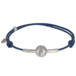 Les poulettes bijoux - bracelet lien bulle argent - colors - bleu jean