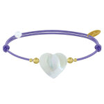 Les poulettes bijoux - bracelet lien coeur de maman nacre et perles en or - colors -