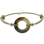 Les poulettes bijoux - bracelet lien love les poulettes nacre et argent - classics -