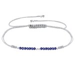 Les poulettes bijoux - bracelet lien lurex perles de lapis lazuli facett�es perles a