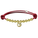 Les poulettes bijoux - bracelet lien m�daille etoile et perles plaqu�es or - classic