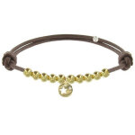 Les poulettes bijoux - bracelet lien m�daille etoile et perles plaqu�es or - classic