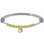 Les poulettes bijoux - bracelet lien m�daille etoile et perles plaqu�es or - classic