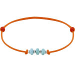 Les poulettes bijoux bracelet lien synth�tique 3 rondelles de larimar et argent - or
