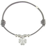 Les poulettes bijoux - bracelet lien tr�fle argent 925 - gris