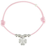 Les poulettes bijoux - bracelet lien tr�fle argent 925 - rose