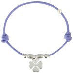Les poulettes bijoux - bracelet lien tr�fle argent 925 - violet