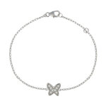 Les poulettes bijoux bracelet mini papillon et ses strass en argent