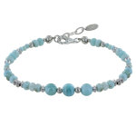 Les poulettes bijoux bracelet perles et anneaux facett�s de larimar