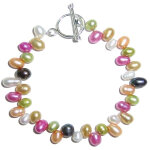 Les poulettes bijoux - bracelet perles fleurs de printemps multicolores