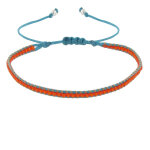 Les poulettes bijoux bracelet perles oranges lien tr�ss� turquoise et orange