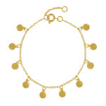 Les poulettes bijoux - bracelet plaqu� or breloques rondes