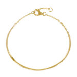 Les poulettes bijoux - bracelet plaqu� or demi jonc et chainette