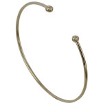 Les poulettes bijoux - bracelet plaqu� or demi jonc deux perles