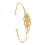 Les poulettes bijoux bracelet plaqu� or demi jonc plume
