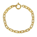 Les poulettes bijoux - bracelet plaqu� or gourmette mailles rectangles