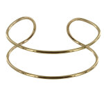 Les poulettes bijoux - bracelet plaqu� or jonc deux fils