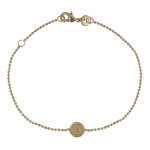 Les poulettes bijoux - bracelet plaqu� or m�daille ronde bille plaqu� or