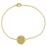 Les poulettes bijoux - bracelet plaqu� or m�daille ronde maman d'amour
