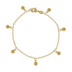 Les poulettes bijoux - bracelet plaqu� or petites breloques rondes