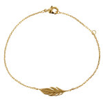 Les poulettes bijoux bracelet plaqu� or petite plume