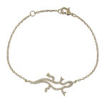 Les poulettes bijoux - bracelet plaqu� or salamandre et strass