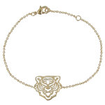 Les poulettes bijoux bracelet plaqu� or t�te de tigre