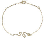 Les poulettes bijoux - bracelet serpent plaqu� or