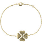 Les poulettes bijoux - bracelet tr�fle plaqu� or