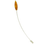 Les poulettes bijoux - broche argent et calisson d'ambre jaune