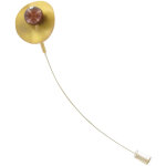 Les poulettes bijoux - broche argent n�nuphar vermeil perle cuivr� et son strass