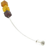 Les poulettes bijoux - broche argent rhodi� trois cubes d'ambre