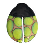 Les poulettes bijoux - broche coccinelle �maill� dor� pois vert