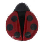 Les poulettes bijoux - broche coccinelle r�sine rouge et noire