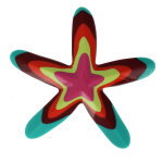 Les poulettes bijoux - broche etoile de mer r�sine multicolore