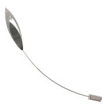 Les poulettes bijoux - broche feuilles argent et argent oxyd� et strass